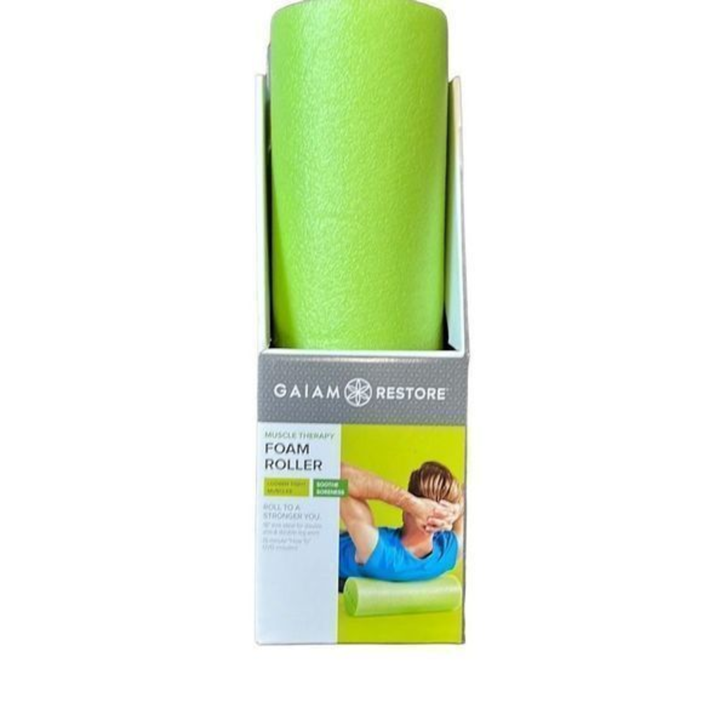 Gaiam Restore Muscle Therapy Foam Roller‎ 18" W How To DVD Total Body New In Box